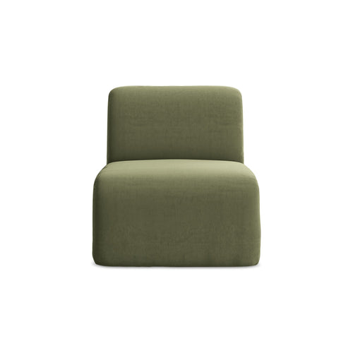 LaMiaSofa Bankmodule midden Cervo - velours - olijf - 70x94x75