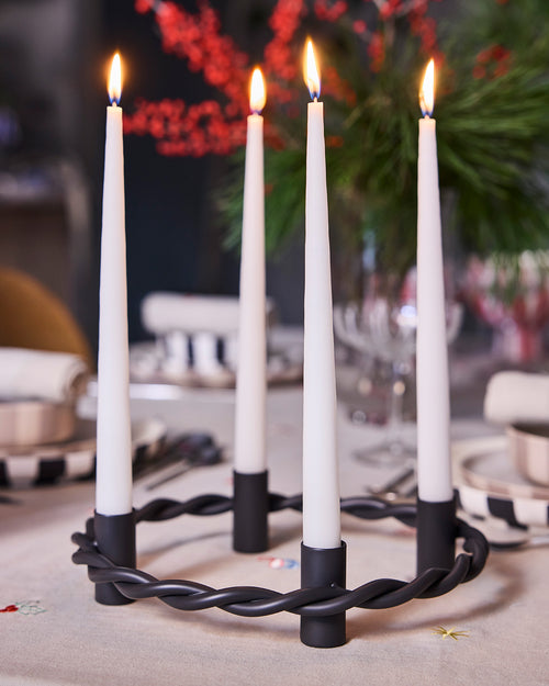 OYOY Adventskandelaar Mellow 25,5 x 25,5 x 5,5 cm – Grijs staal