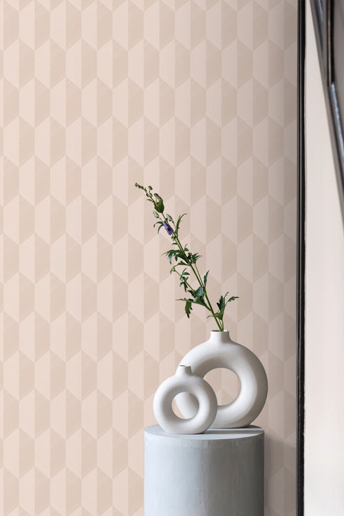 Origin Wallcoverings behang 3D-motief zacht roze - 50 x 900 cm - 348031