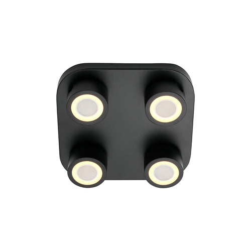 Nordlux Clyde 4-Spot | Plafondlamp | LED Module | Zwart