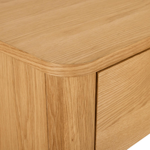 Furnhouse vitrinekast Nyborg - Natuurlijk eikenhout - MDF, Eikenfineer, Glas - 45x123x146