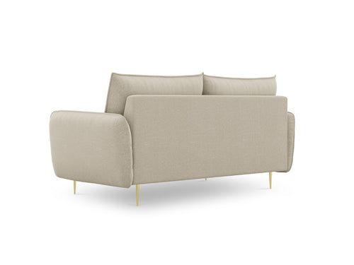 Cosmopolitan Design Bank Vienna 2-zits, structurele stof, beige - 92x160x95cm