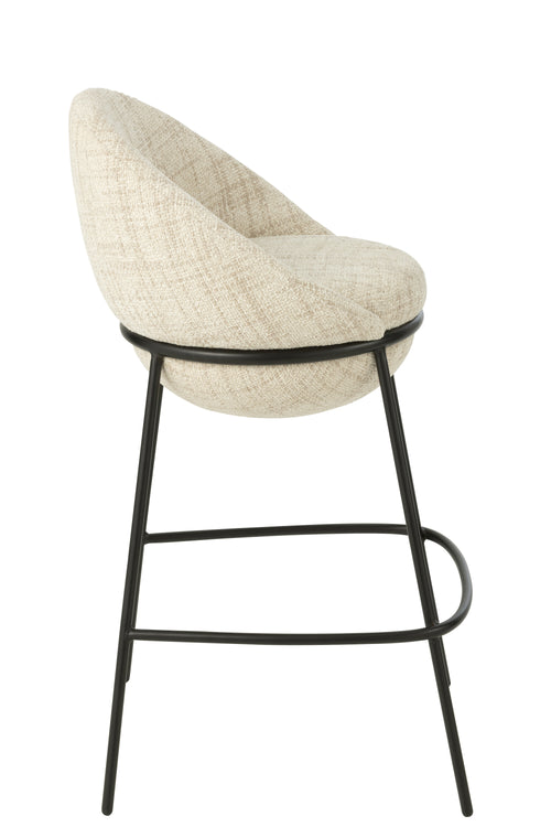 J-Line barstoel - ijzer - beige/zwart