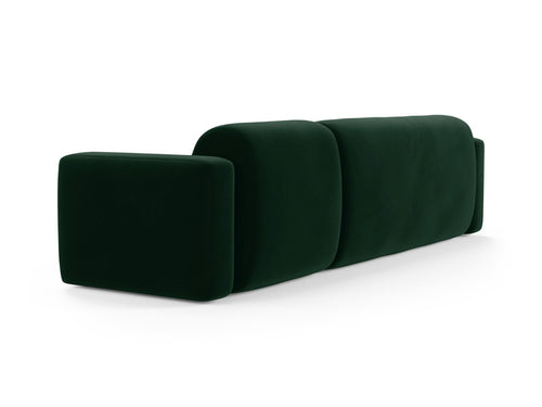 Cosmopolitan Design Modulaire hoekbank links Strino 3-zits, flueel flessengroen - 136x308x78cm