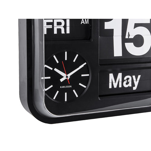 Karlsson wandklok  - zwart - 16x43x43cm - vtwonen shop