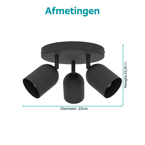 EGLO spot Tilston - Ø 25 cm - zwart