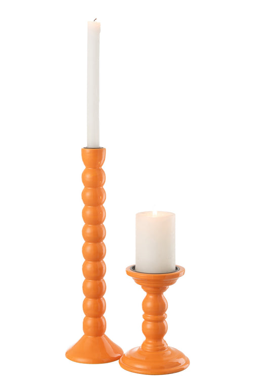 J-Line kandelaar - mangohout - oranje