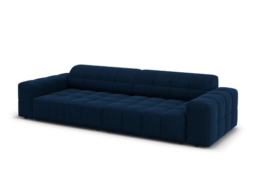Cosmopolitan Design Bank Chicago 4-zits, flueel koningsblauw - 102x252x78cm