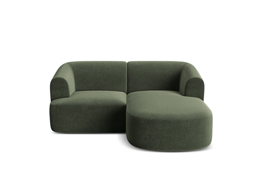 Cosmopolitan Design Modulaire hoekbank rechts Campi 3-zits, flueel groente - 156x180x70cm