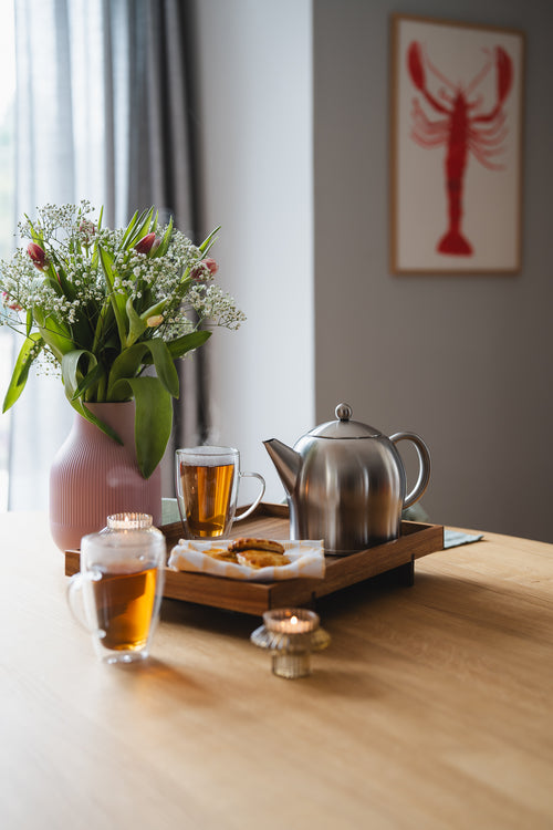 Bredemeijer - Dubbelwandige theepot Minuet Santhee - 1,4 liter - RVS - Mat - vtwonen shop