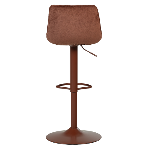 WOOOD barstoel in hoogte verstelbaar Marten - Chenille - Kastanjebruin - 110x45x50