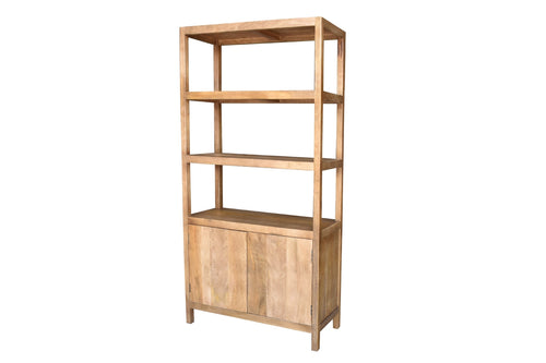 Giga Meubel Wandkast Louie - Mangohout - Naturel - 100x40x200cm - vtwonen shop