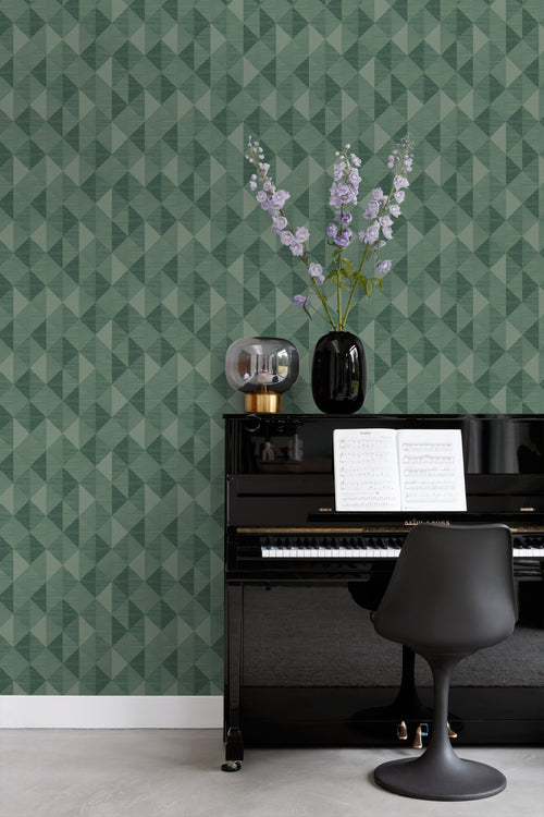 Origin Wallcoverings behang grasweefsel in grafisch 3D motief groen - 50 x 900 cm - 347885 - vtwonen shop