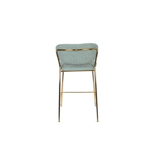 Housecraft Living Jolien Barkrukken rugleuning 65 cm Goud/ Lichtgroen - Set van 2
