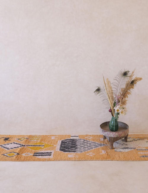 AFK Living vloerkleed Berber - handgemaakt - Wol - 77 x 375 cm