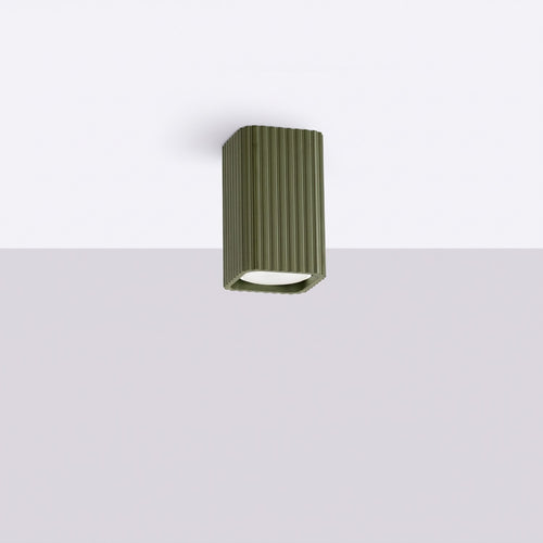 Sollux Lighting Plafondlamp RAYO 10 olijfgroen - 6x6x10cm