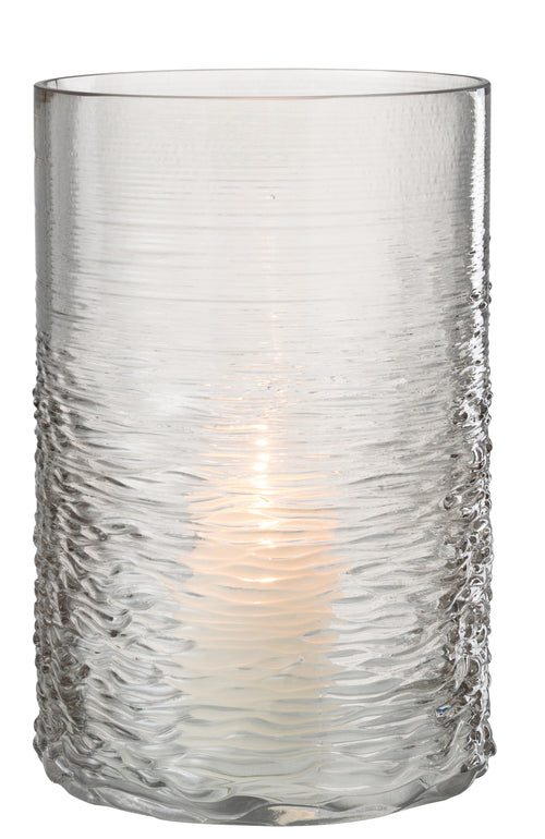 J-Line windlicht Zee - glas - grijs - large - vtwonen shop