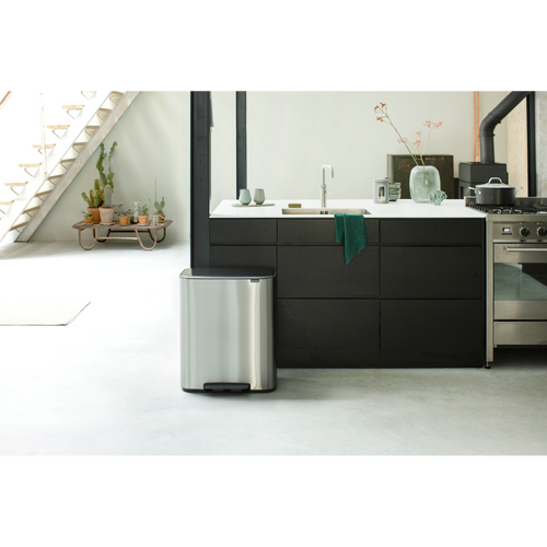 Brabantia Bo Pedaalemmer, met 2 binnenemmers, 2 x 30 liter - Matt Steel Fingerprint Proof