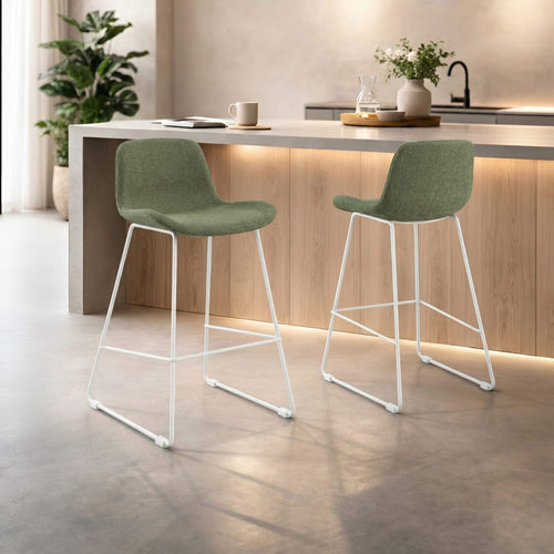 Nolon Nino-Fé Barkruk Forestgroen - Wit Onderstel - 65 Cm