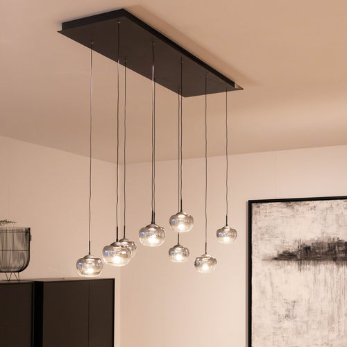 Atmooz hanglamp Sakima - zwart - 120 x 35 x H 100 cm - geïntegreerde led