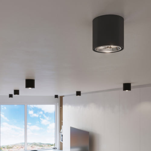 Sollux Lighting Plafondlamp TIUBE zwart - 12x12x11cm