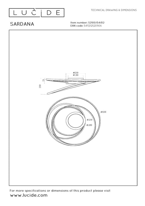 Lucide plafonnière SARDANA - Geïntegreerde LED - Mat Goud / Messing - vtwonen shop