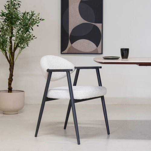 DÉJA Living Eetkamerstoel Karup - Beige/Zwart - Set van 2 - vtwonen shop