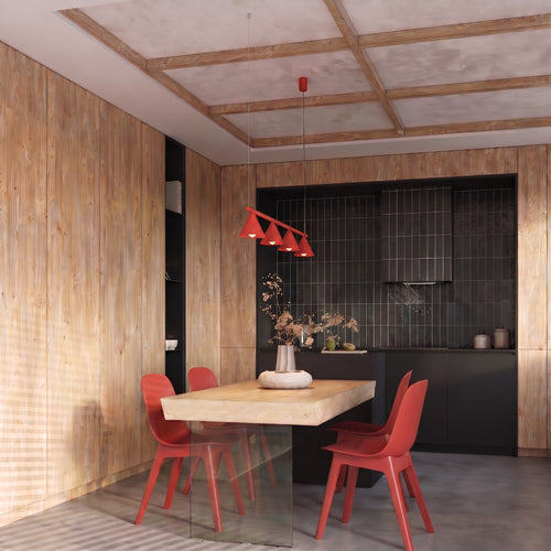 Sollux Lighting Kroonluchter NOX 4L rood - 122x14x215cm
