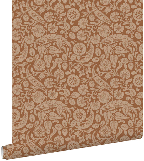 ESTAhome behang bloemmotief terracotta bruin - 50 x 900 cm - 139786 - vtwonen shop