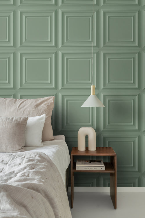 Origin Wallcoverings behang wandpanelen vergrijsd groen - 53 cm x 10.05 m - 347830