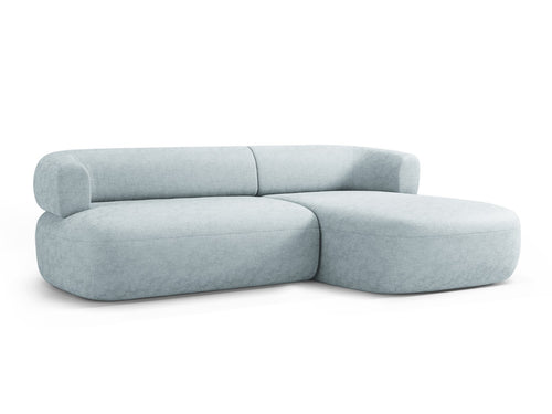Micadoni rechter hoekbank Jenny 5-zits, chenille lichtblauw - 145x225x73cm