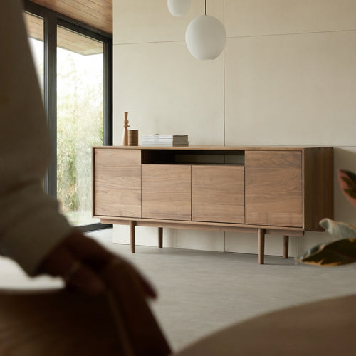 Tikamoon Dressoir van massief notenhout 180 cm - Bruin