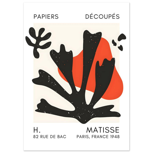 Artfulprints  Matisse – Abstract bloom black   poster 50x70 cm - vtwonen shop