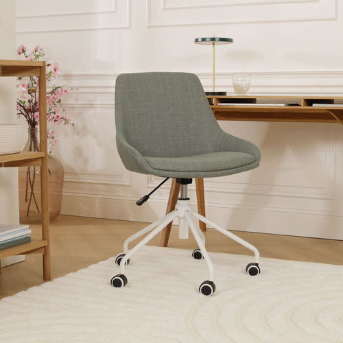 Nolon Nout-Isa Bureaustoel Saliegroen - Stof - Wit Onderstel - vtwonen shop