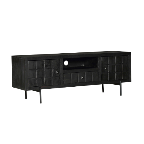 StarFurn Tv-Meubel Brandy - Zwart Mangohout - 150x40x55cm
