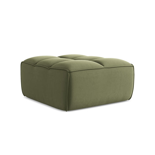 LaMiaSofa Poef Belluno - velours - olijf - 80x93x43