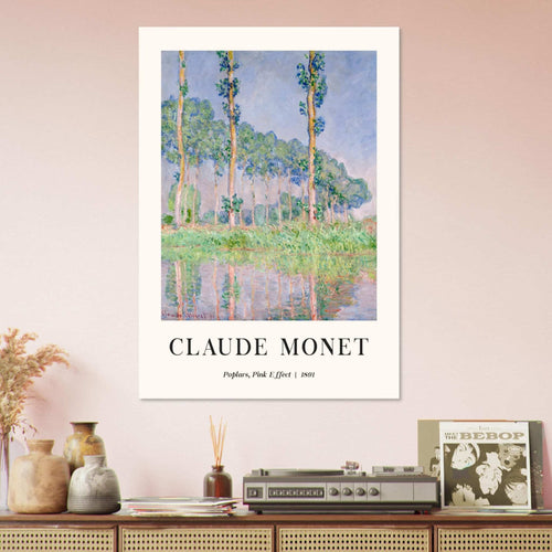 Artfulprints  Claude Monet - Poplars, pink effect   poster A4 21x29.7 cm - vtwonen shop