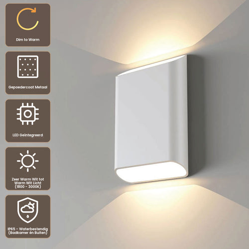 Artdelight Wandlamp Diaz L - Wit - Dim To Warm