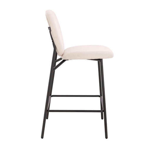 HOME DELUXE CELDA Bouclé Fluweel - Set van 1 Wit | Barstoelen - vtwonen shop