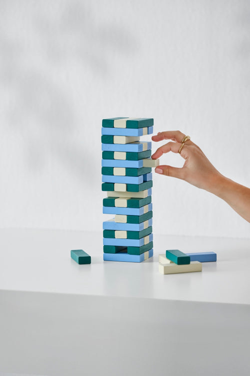 Printworks Spel Play - Tumbling Towers - Groen/Blauw