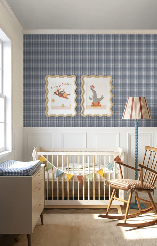 Sanders & Sanders behang ruiten donkerblauw - 53 cm x 10.05 m - 640712