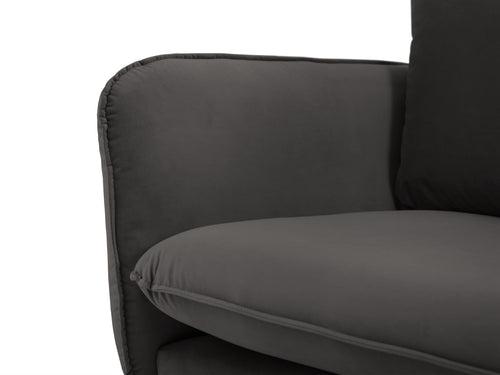 Cosmopolitan Design Bank Vienna 4-zits, flueel, donkergrijs - 92x230x95cm