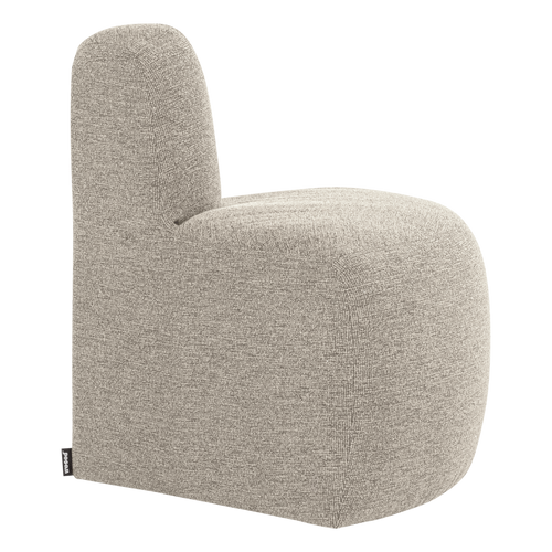 WOOOD eetbank hoek rond rugleuning Mojo Base - Bouclé - Beige - 83x76x76