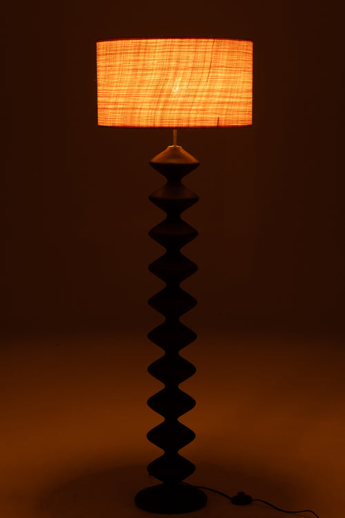 J-Line vloerlamp Rups - populierenhout - zwart/naturel - vtwonen shop