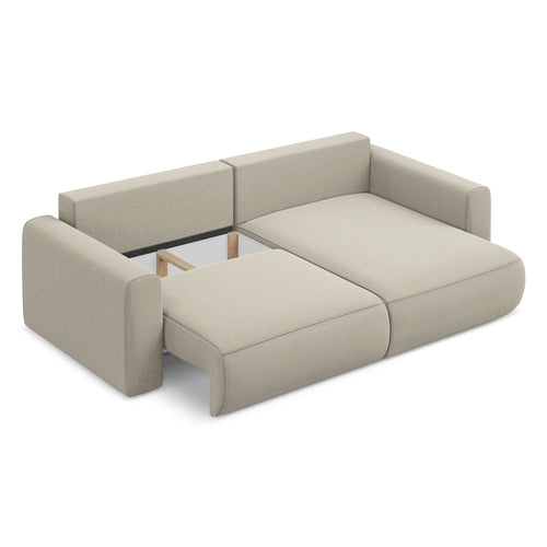 LaMiaSofa hoekbank rechts Perugia - velours - parel - 240x149x82