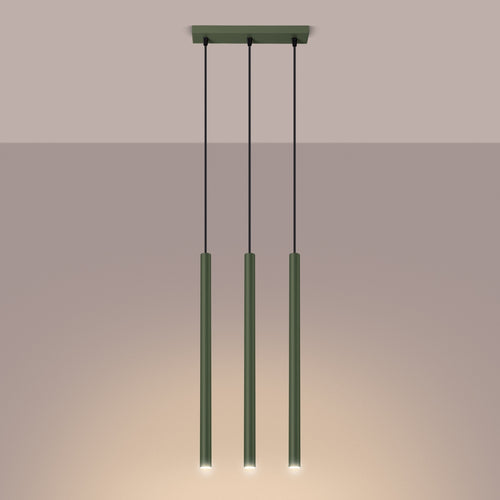 Sollux Lighting Hanglamp PASTELO 3 olijfgroen - 30x5x94cm