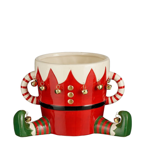 Mica Decorations Funny Bloempot - L29 x B18 x H17 cm - Dolomiet - Rood