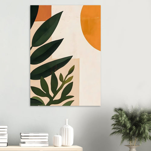 Artfulprints Poster Boho – Abstract plant   - 50x70 cm - Groen