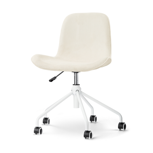 Nolon Nout-Fé bureaustoel rib beige - wit onderstel