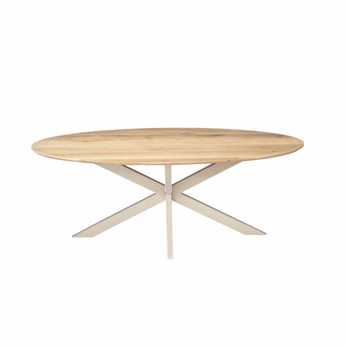 Starfurn Eettafel Ferris - Ovaal Zand/Eikenhout - 210x100x76cm